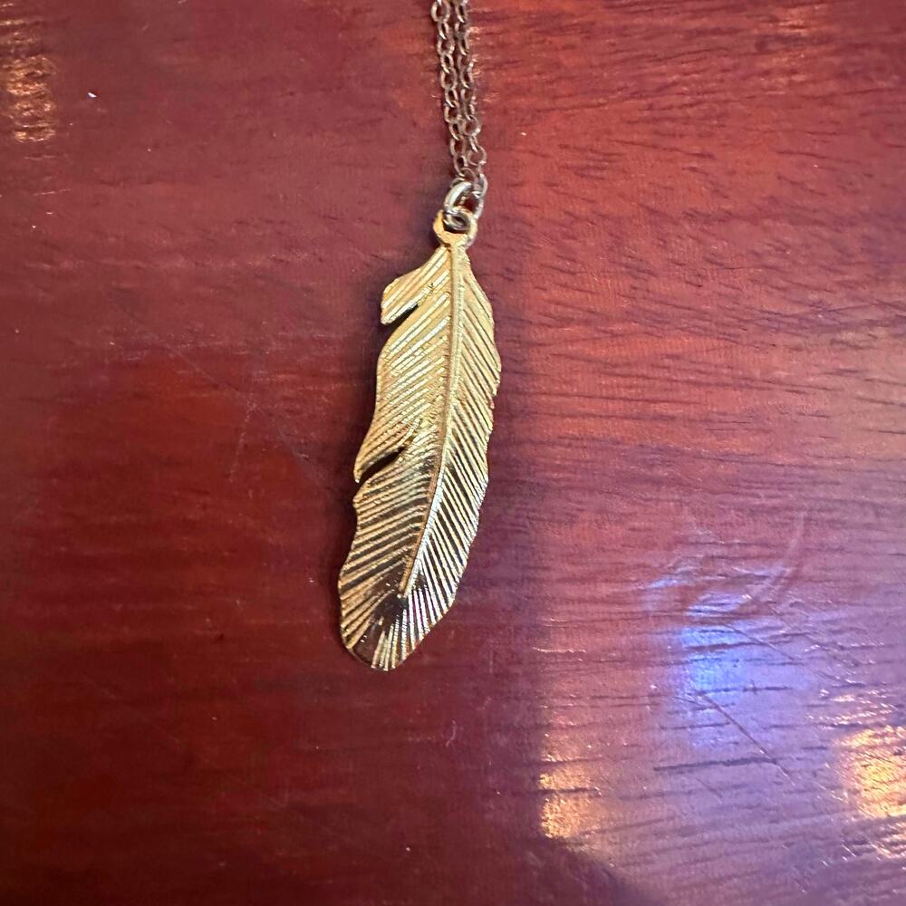 Gold Filled Feather Necklace v2014kgf Minimalist Western Jewelry Cowgirl